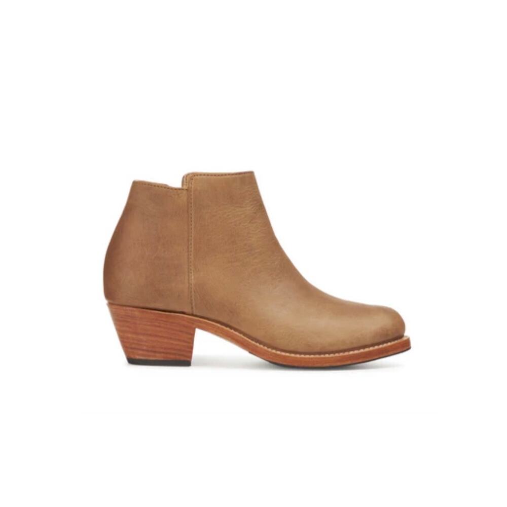 Adelante Shoe Company Granada Ankle Boots Size 7 SUPER WIDE Desert Tan Leather